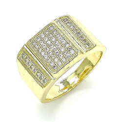 14K GOLD OLYMPIC MENS RING with CZ