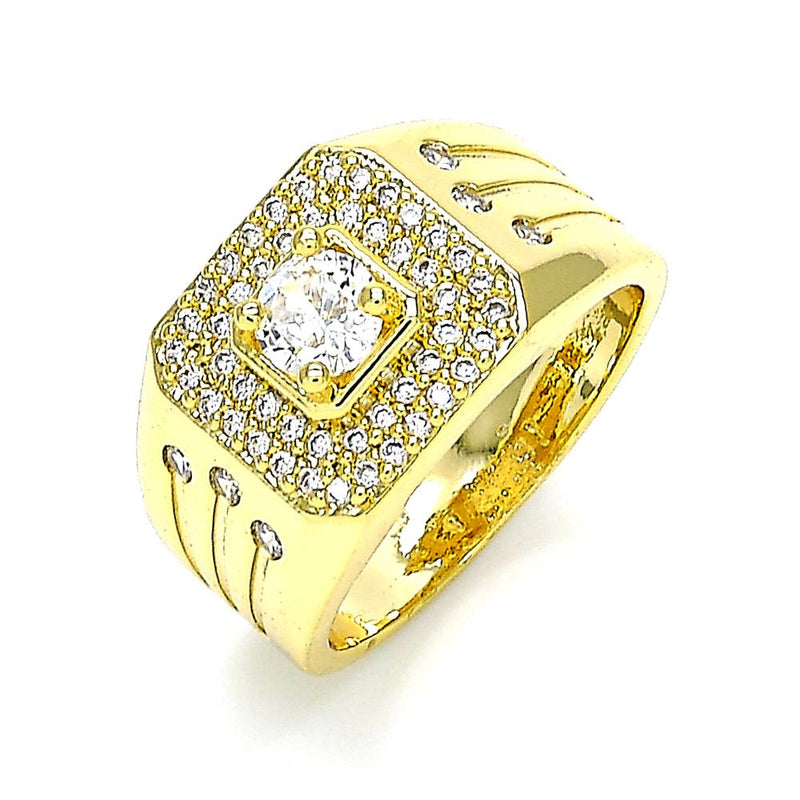 14K GOLD 3 PIN RING WITH CZ