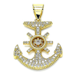 14K GOLD ANCHOR with CZ