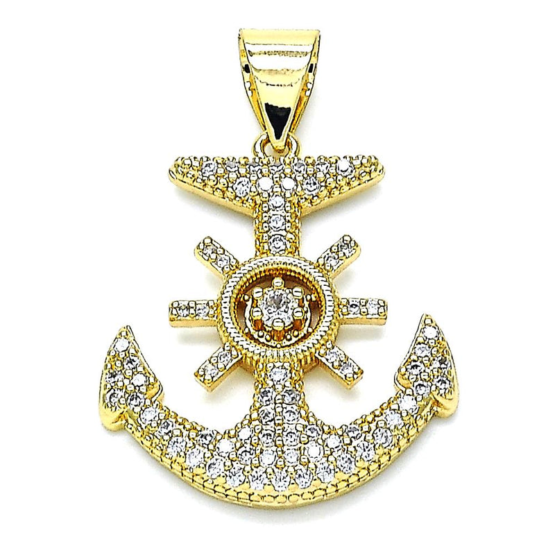 14K GOLD ANCHOR with CZ