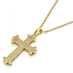 14K GOLD PAW CROSS with CZ