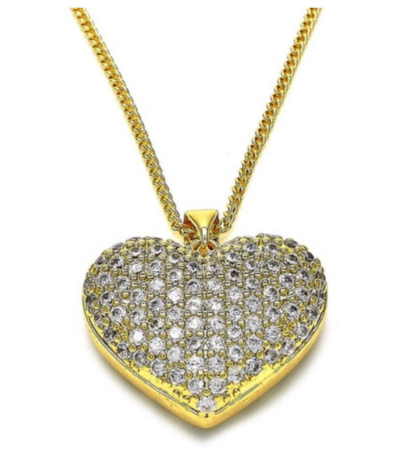 14K GOLD MICRO WHITE PAVED PENDANT