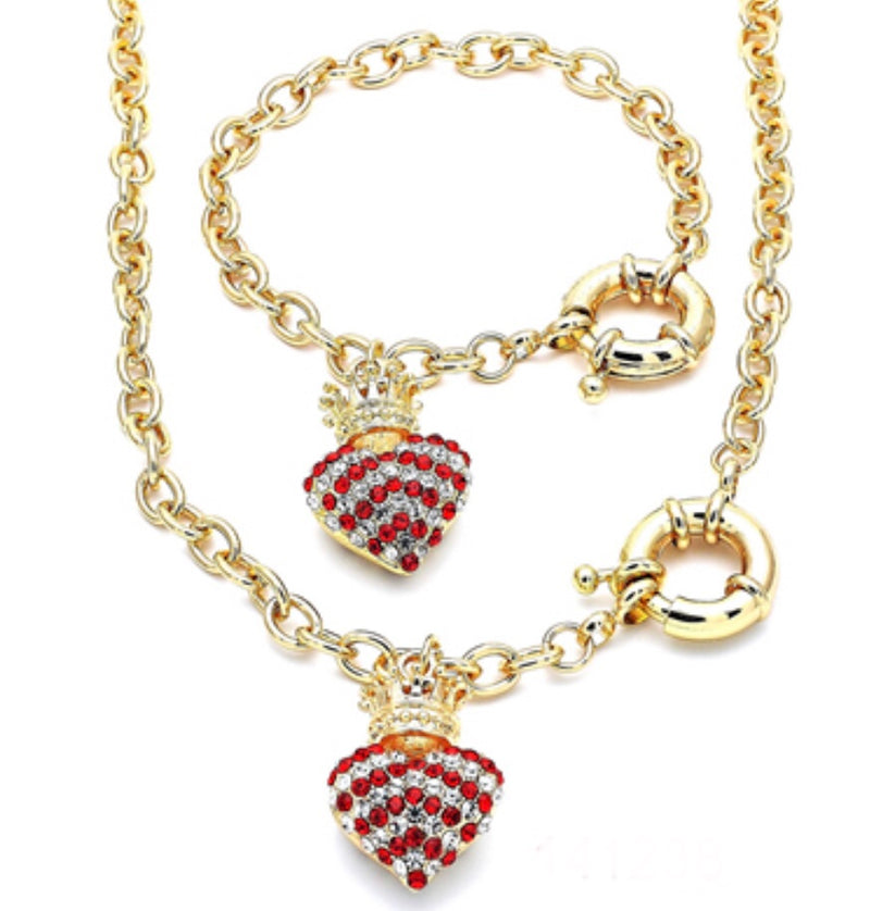 14K GOLD HEART & CROWN DESIGN SETS