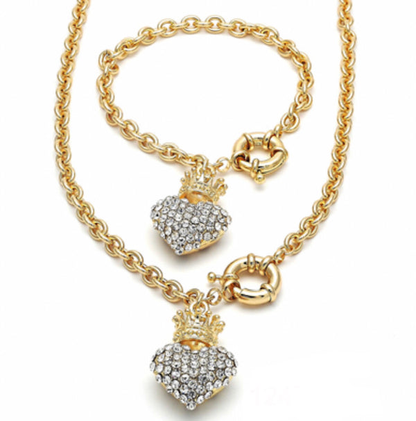 14K GOLD HEART & CROWN DESIGN SETS