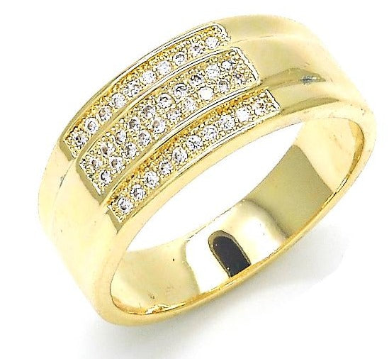 14K YELLOW GOLD MEN'S BAND with CZ