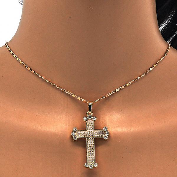 14K GOLD PAW CROSS with CZ