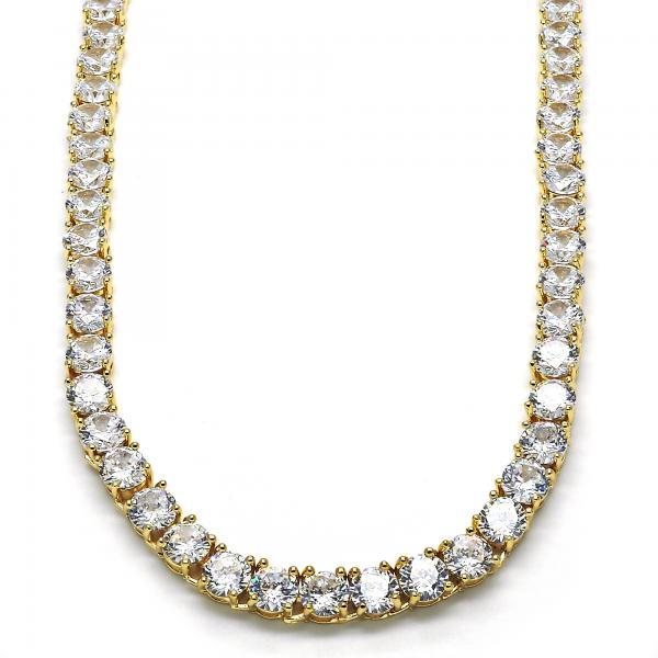 14K GOLD NECKLACE with CZ  4MM