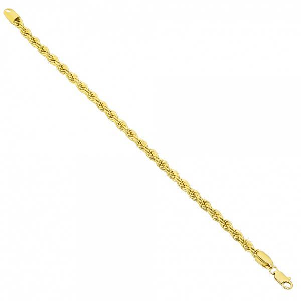 14K YELLOW GOLD ROPE BRACELET 5MM