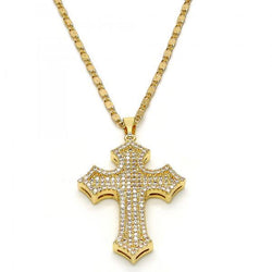 14K GOLD CROSS PENDANT + NECKLACE