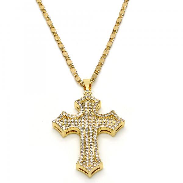 14K GOLD CROSS PENDANT + NECKLACE