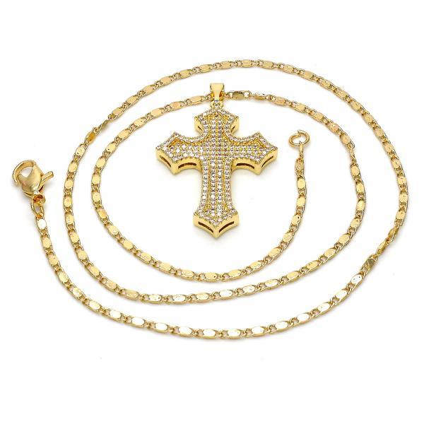 14K GOLD CROSS PENDANT + NECKLACE