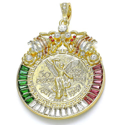 14K GOLD SAN JUDAS PENDANT with WHITE CZ