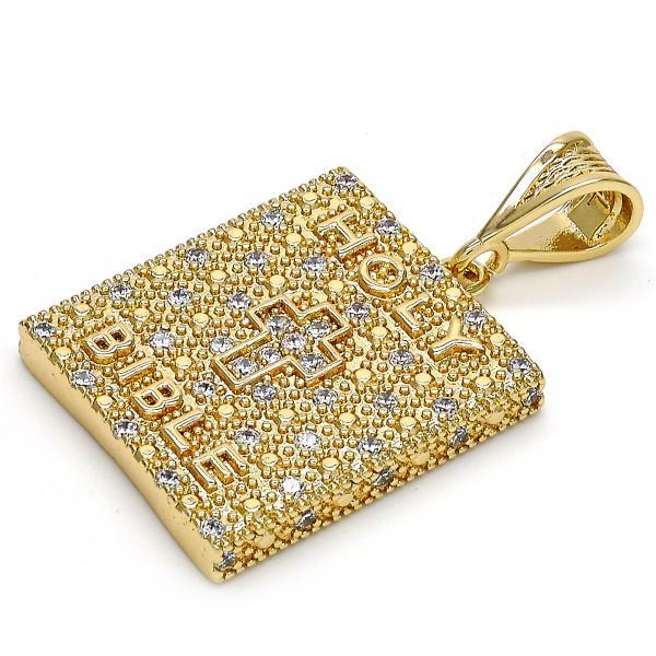 14K GOLD CROSS DESIGN PENDANT with WHITE CZ