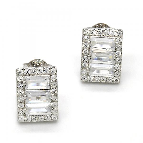 STERLING SILVER STUD EARRINGS with WHITE CZ