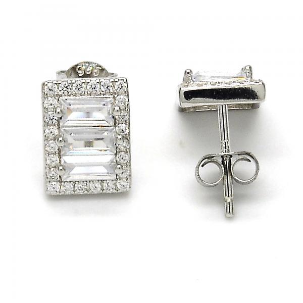 STERLING SILVER STUD EARRINGS with WHITE CZ