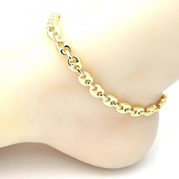 14K GOLD PUFF ANKLET 8MM