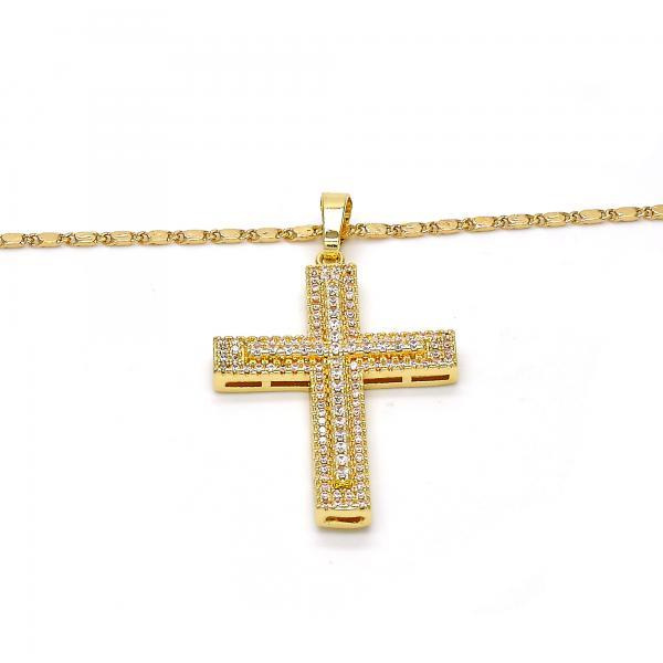 18K GOLD CROSS WITH CZ + NECKLACE