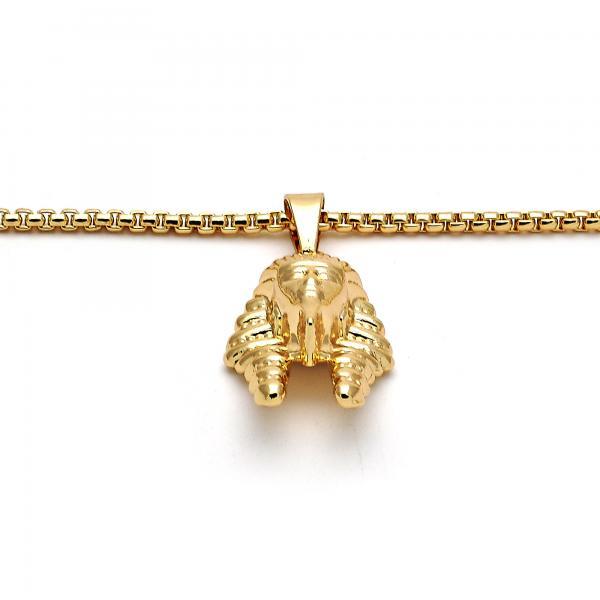 14K GOLD PHARAOH PENDANT + NECKLACE