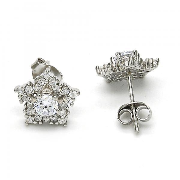 STERLING SILVER STUD EARRINGS with WHITE CZ