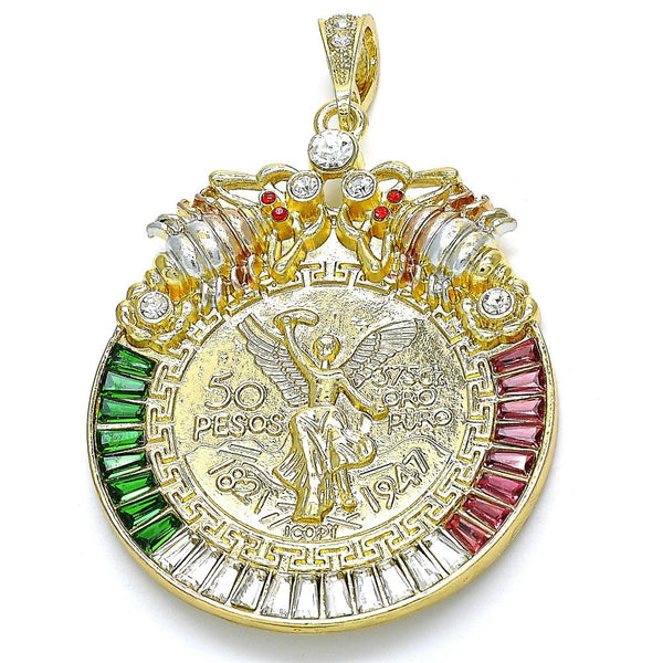 14K GOLD SAN JUDAS PENDANT with WHITE CZ