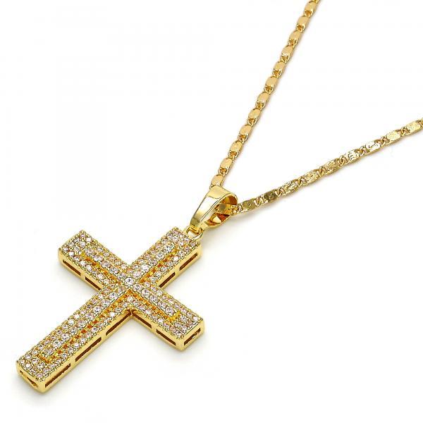 18K GOLD CROSS WITH CZ + NECKLACE