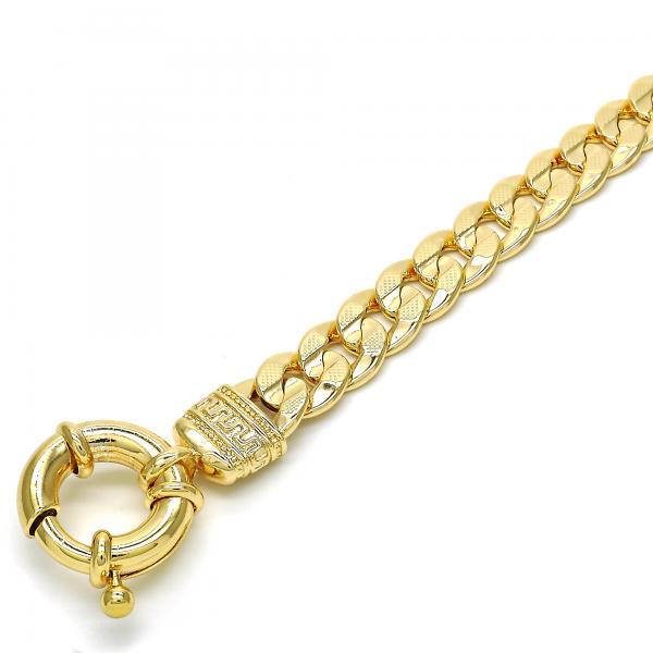 14K GOLD CONCAVE CUBAN & GREEK KEY BRACELET