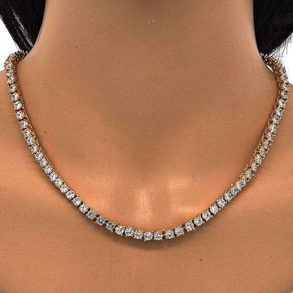 14K GOLD NECKLACE with CZ  4MM