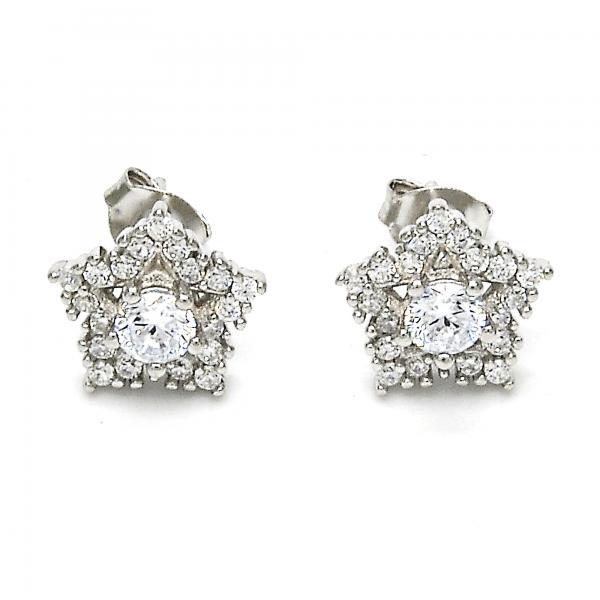 STERLING SILVER STUD EARRINGS with WHITE CZ