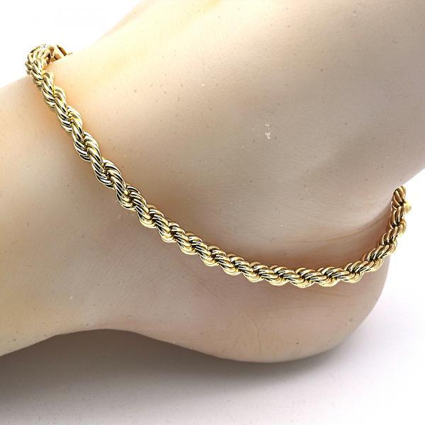 14k GOLD ROPE DESIGN ANKLET