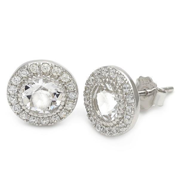 STERLING SILVER STUD EARRINGS with SWAROVSKI CRYSTALS