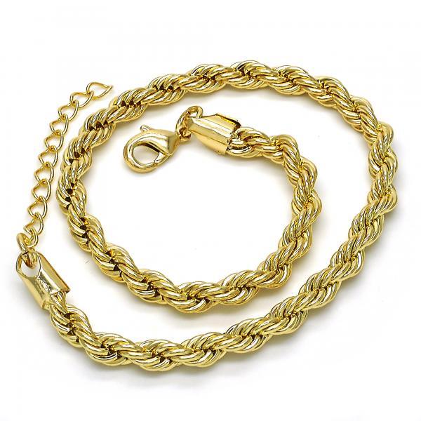 14k GOLD ROPE DESIGN ANKLET