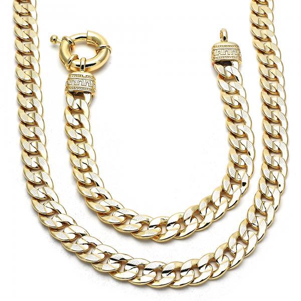 14K GOLD CUBAN CONCAVE and GREEK SET