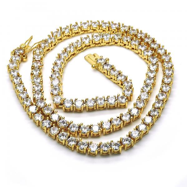 14K GOLD NECKLACE with CZ  4MM