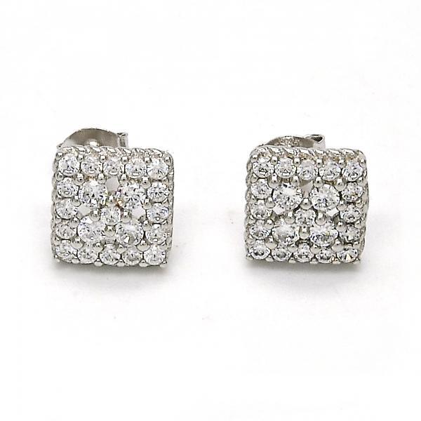 STERLING SILVER STUD EARRINGS with WHITE CZ