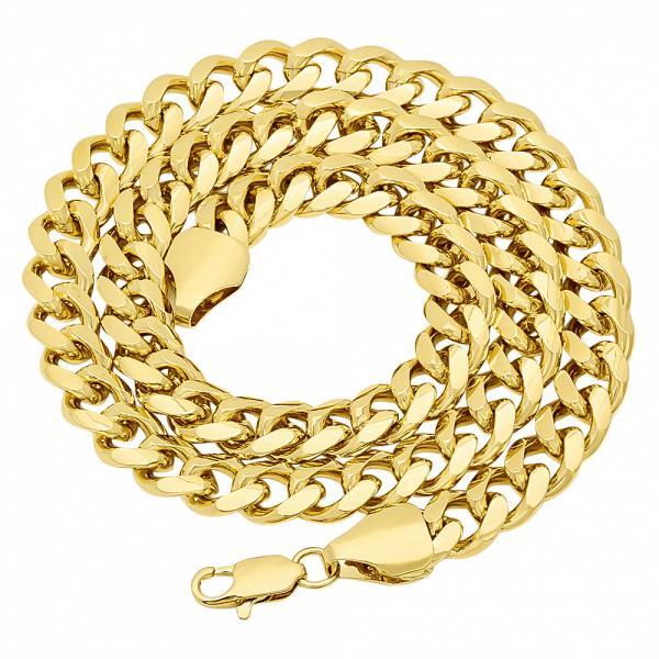 14K GOLD CUBAN DESIGN NECKLACE 8MM