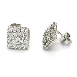 STERLING SILVER STUD EARRINGS with WHITE CZ