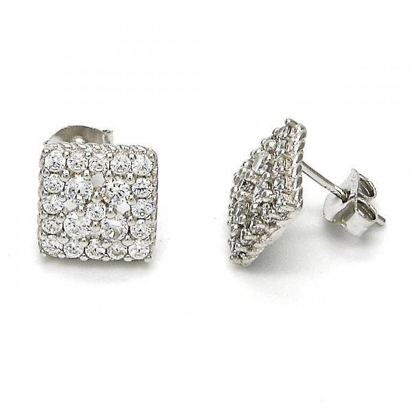 STERLING SILVER STUD EARRINGS with WHITE CZ