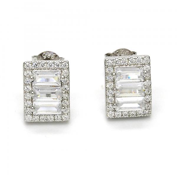 STERLING SILVER STUD EARRINGS with WHITE CZ