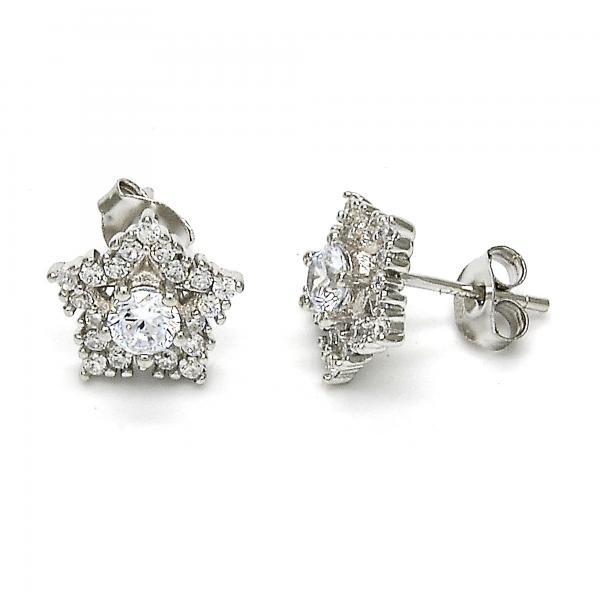 STERLING SILVER STUD EARRINGS with WHITE CZ