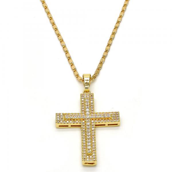 18K GOLD CROSS WITH CZ + NECKLACE