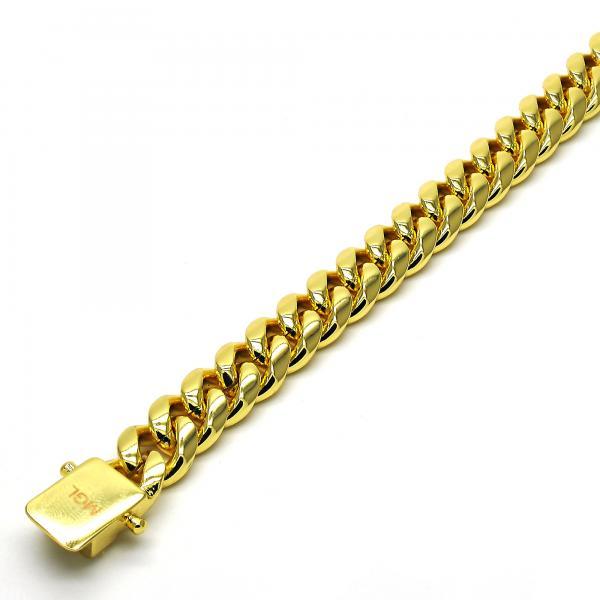 14K GOLD TONE CUBAN LINK BRACELET 8MM