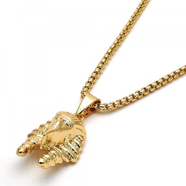 14K GOLD PHARAOH PENDANT + NECKLACE