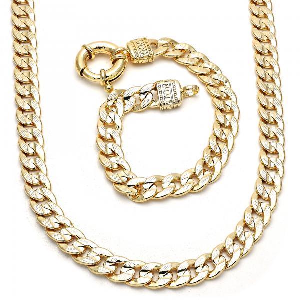 14K GOLD CUBAN CONCAVE and GREEK SET